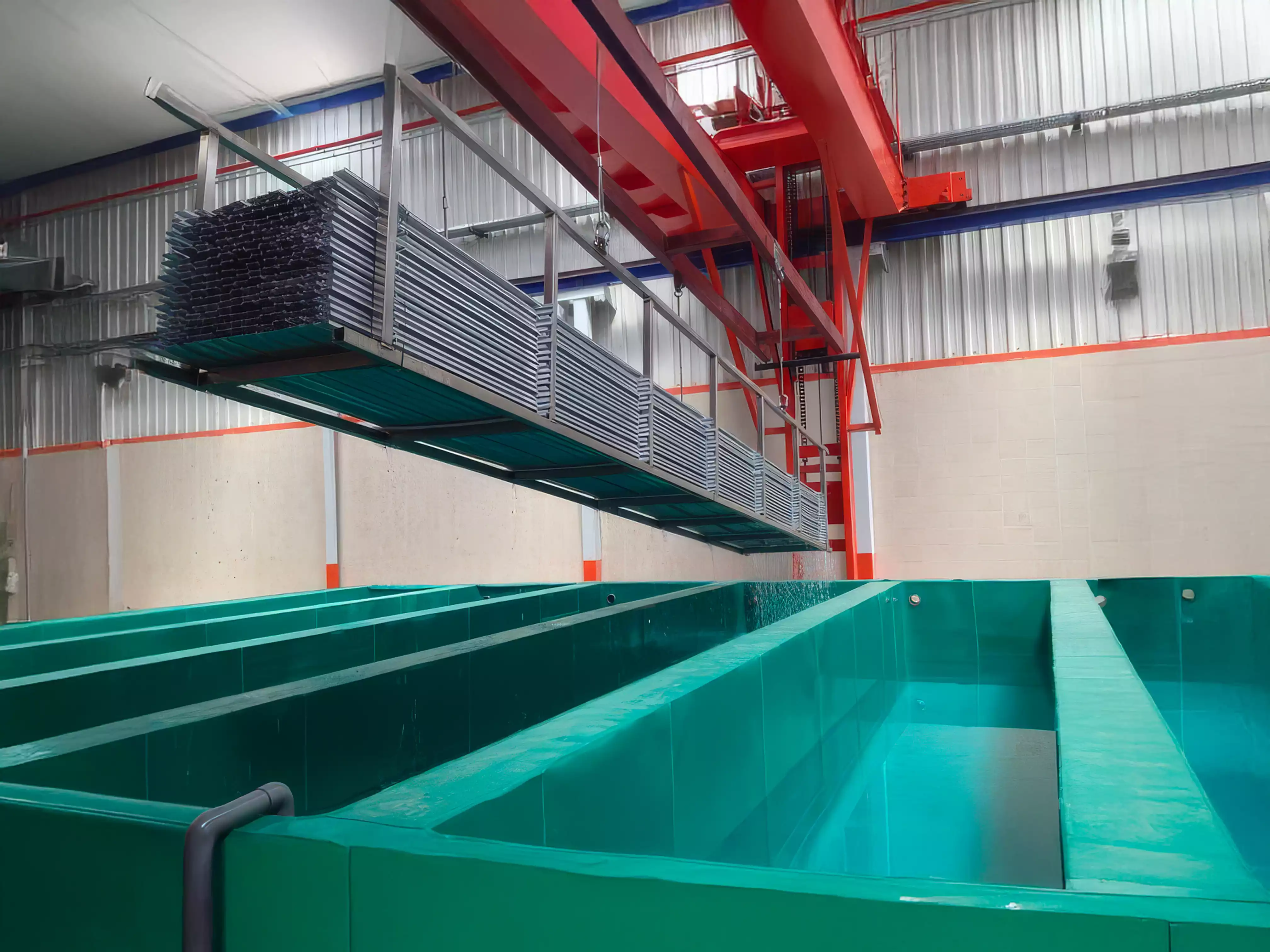 Powder coating process at HQ Coating factory Dubai Al Qusais